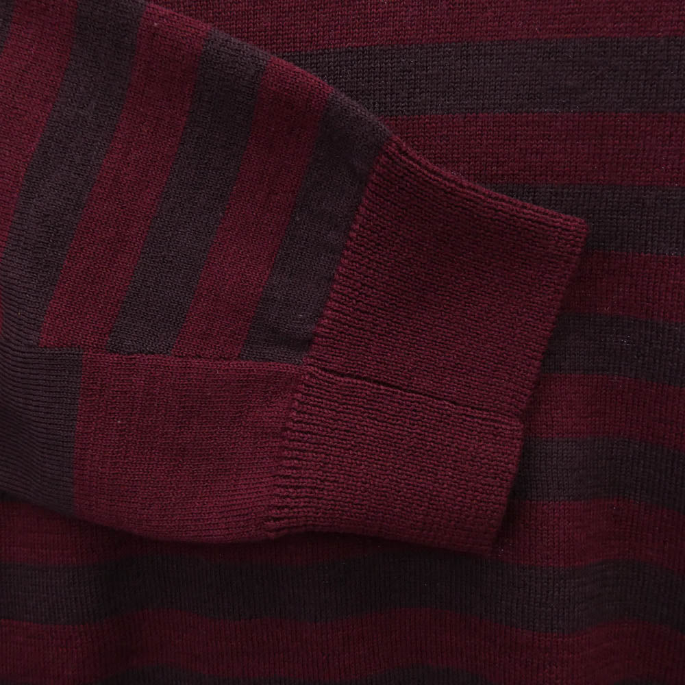 STUSSY ステューシー ボーダーライン ニット セーター ワインレッド系 XL【中古】