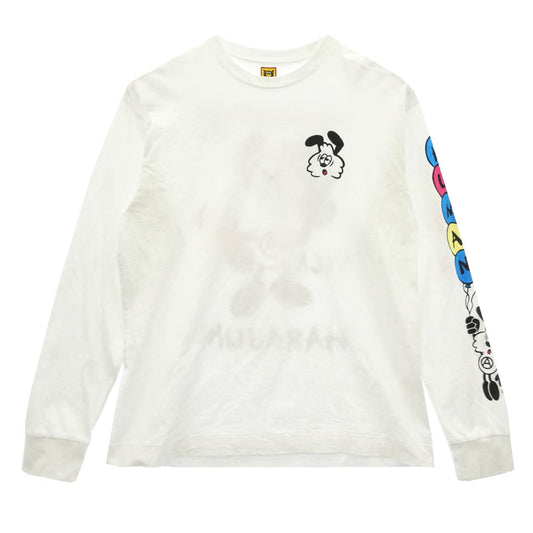 HUMAN MADE ヒューマンメイド × VERDY VICK TEE ヴィック ヴェルディ ロングスリーブ 長袖 Tシャツ カットソー ホワイト系 L【中古】