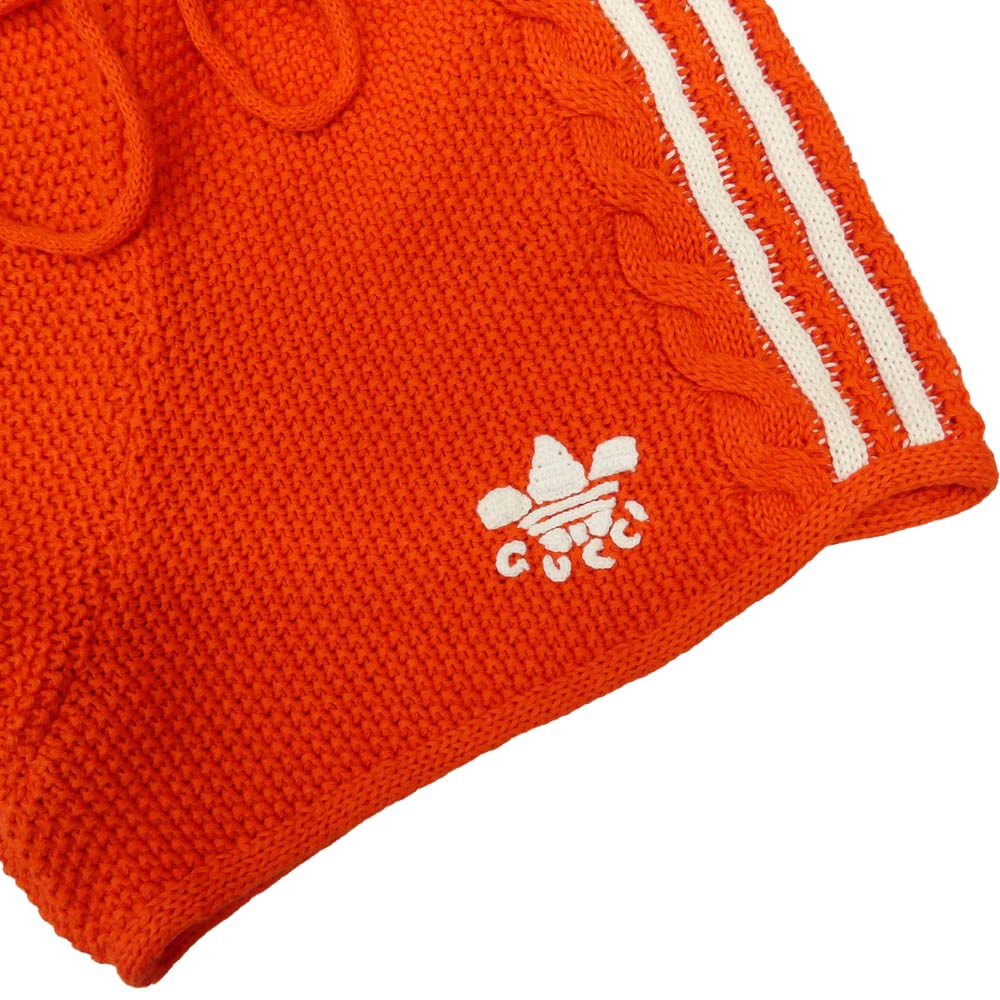 GUCCI グッチ adidas アディダス 693835 XKCDJ × adidas Knit Shorts アディダス ニット ショーツ ロゴ ショートパンツ オレンジ系 XS【新古品】【未使用】【中古】
