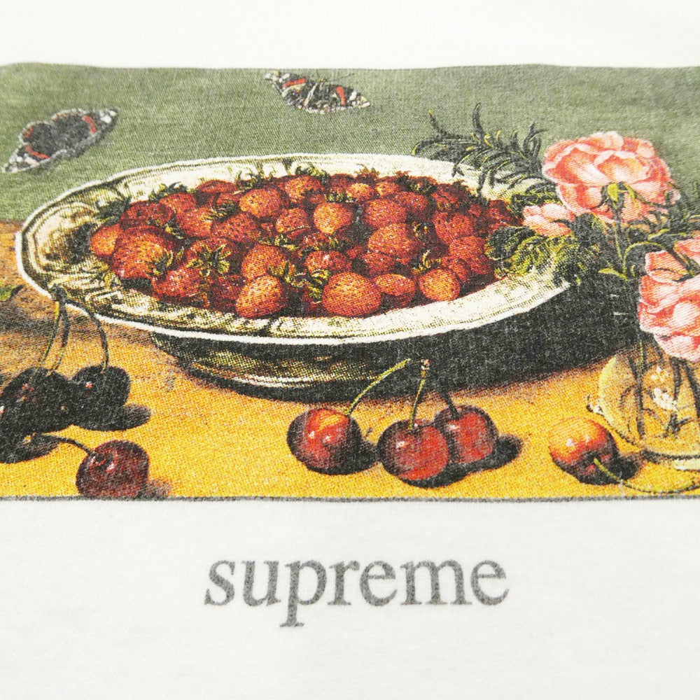 Supreme シュプリーム 23SS Strawberries Tee ストロベリーズ Tシャツ フロントプリント 半袖 カットソー ホワイト系 XL【中古】