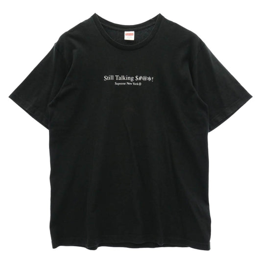 Supreme シュプリーム 22SS Still Talking Tee スティル トーキング プリント Tシャツ 半袖 カットソー ブラック系 L【中古】