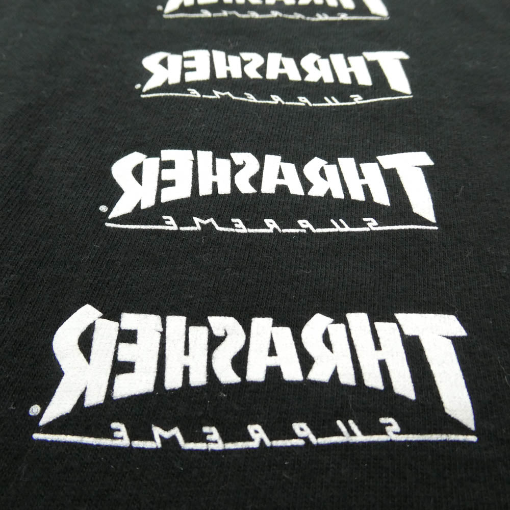 Supreme シュプリーム THRASHER スラッシャー 24AW × THRASHER BACK TAIL TEE スラッシャー バックテイル フロントプリント Tシャツ 半袖 カットソー ブラック系 L【中古】