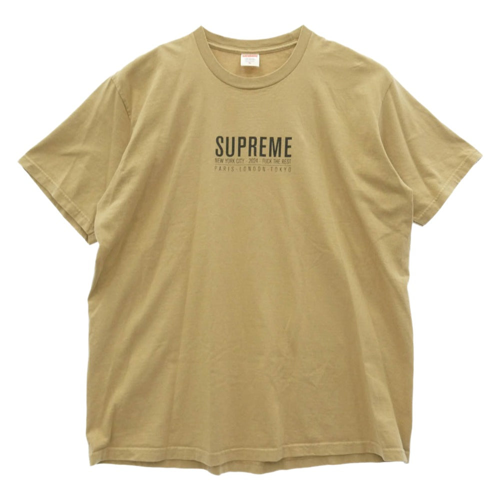 Supreme シュプリーム 24SS PARIS Tee パリ Tシャツ プリント Tシャツ 半袖 カットソー ベージュ系 XL【中古】