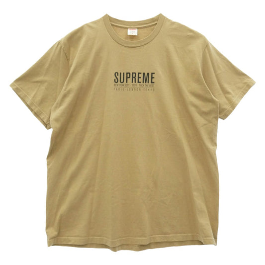Supreme シュプリーム 24SS PARIS Tee パリ Tシャツ プリント Tシャツ 半袖 カットソー ベージュ系 XL【中古】