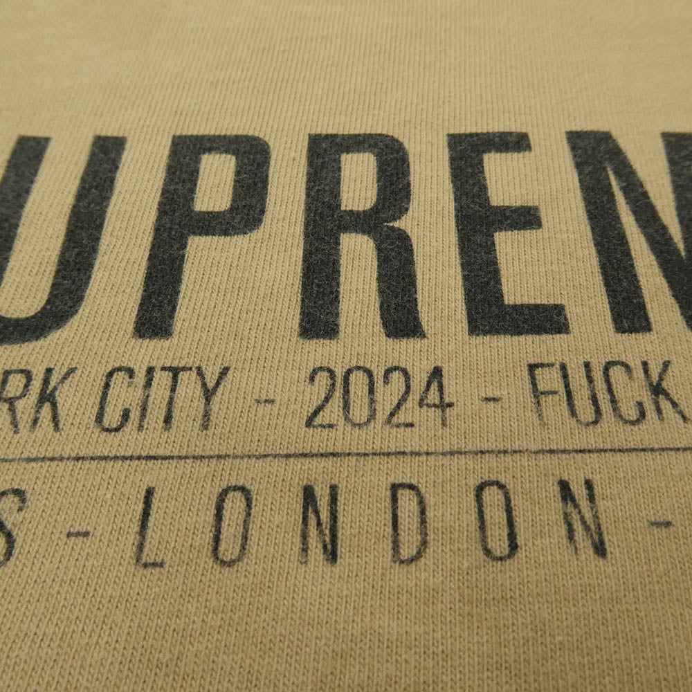 Supreme シュプリーム 24SS PARIS Tee パリ Tシャツ プリント Tシャツ 半袖 カットソー ベージュ系 XL【中古】