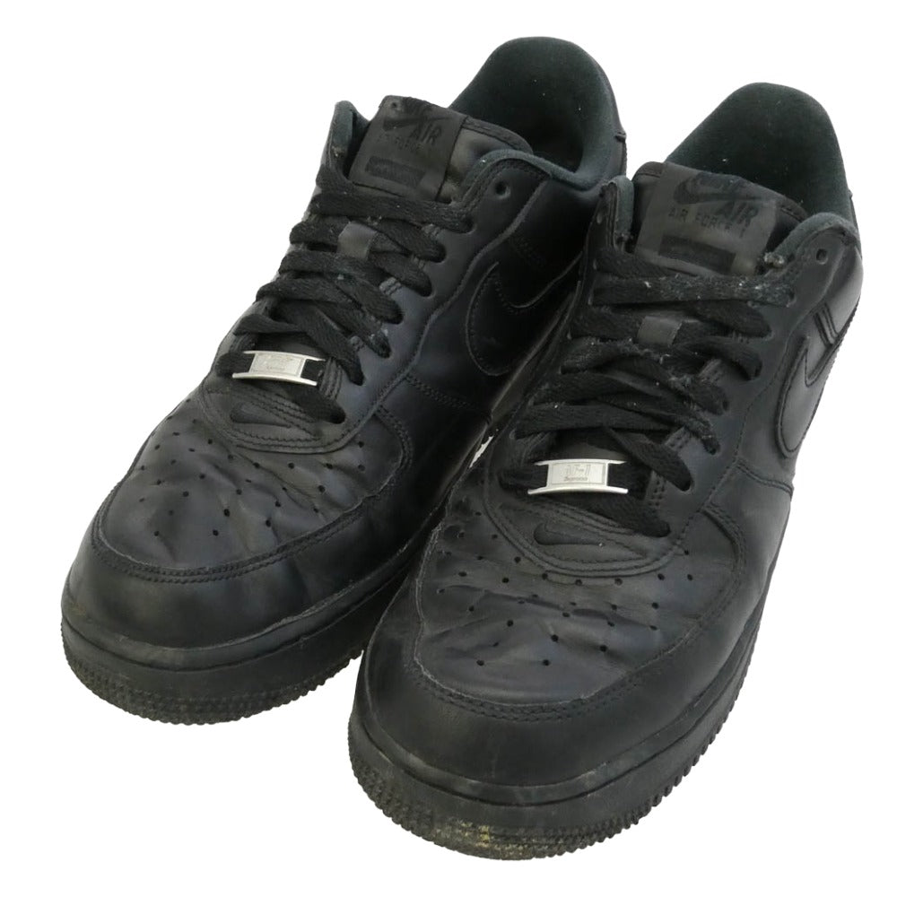 Supreme シュプリーム CU9225-001 × Nike Air Force 1 Low Black ナイキ エアフォース1 ロー ブラック ローカット スニーカー ブラック系 27cm【中古】