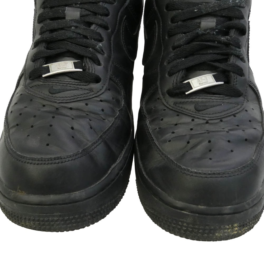 Supreme シュプリーム CU9225-001 × Nike Air Force 1 Low Black ナイキ エアフォース1 ロー ブラック ローカット スニーカー ブラック系 27cm【中古】