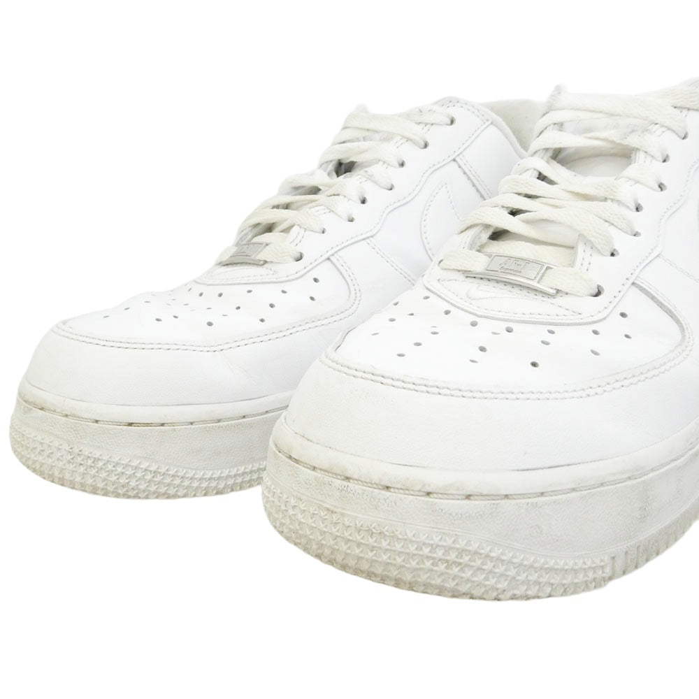 Supreme シュプリーム CU9225-100 × Nike Air Force 1 Low White ナイキ エアフォース1 ロー ホワイト ローカット スニーカー ホワイト系 27cm【中古】