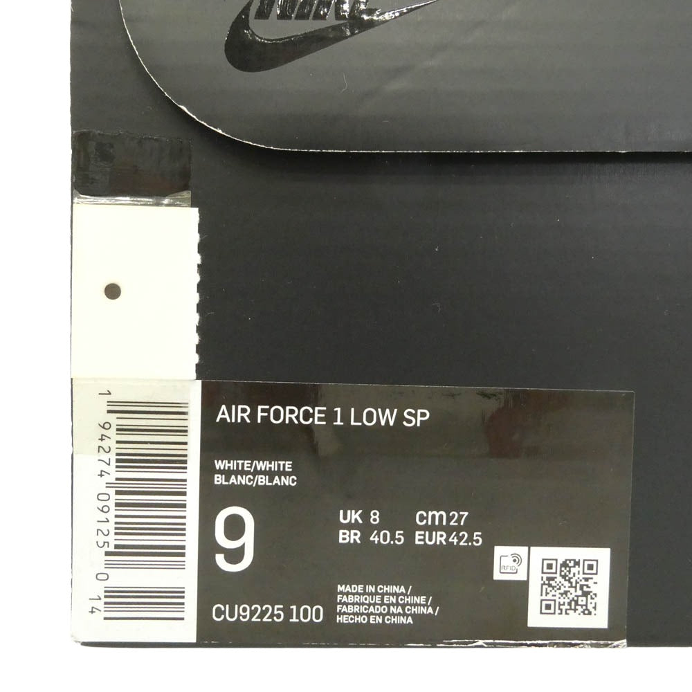 Supreme シュプリーム CU9225-100 × Nike Air Force 1 Low White ナイキ エアフォース1 ロー ホワイト ローカット スニーカー ホワイト系 27cm【中古】