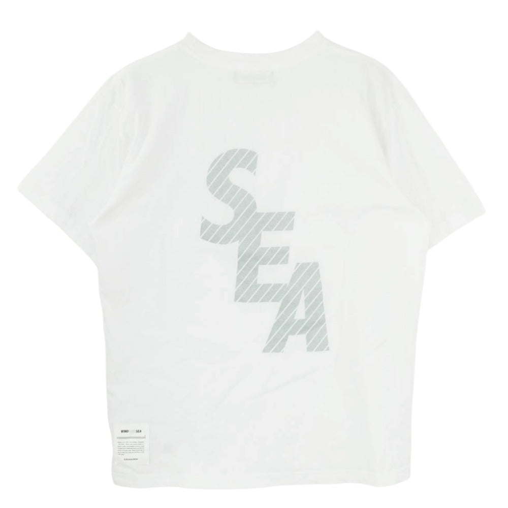 WIND AND SEA ウィンダンシー WDS-MLTR-05 リフレクティブ ロゴ プリント 半袖 Tシャツ ホワイト系 M【中古】