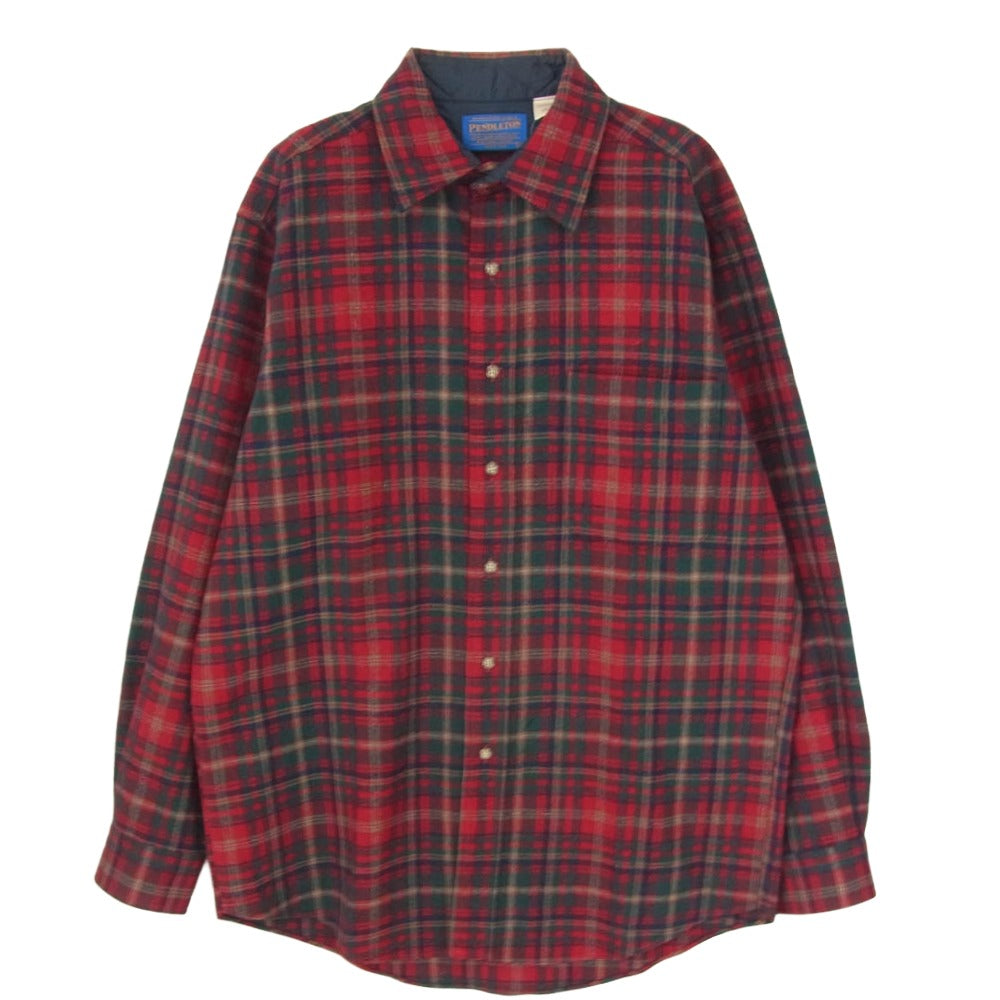 PENDLETON ペンドルトン USA製 90s～ ウール チェック 長袖 シャツ レッド系 M【中古】