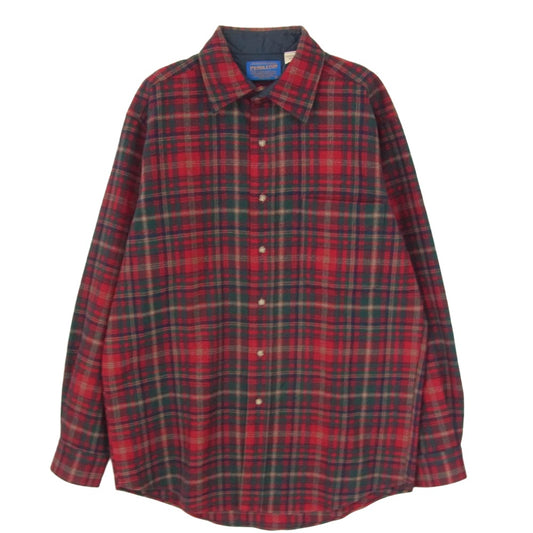 PENDLETON ペンドルトン USA製 90s～ ウール チェック 長袖 シャツ レッド系 M【中古】