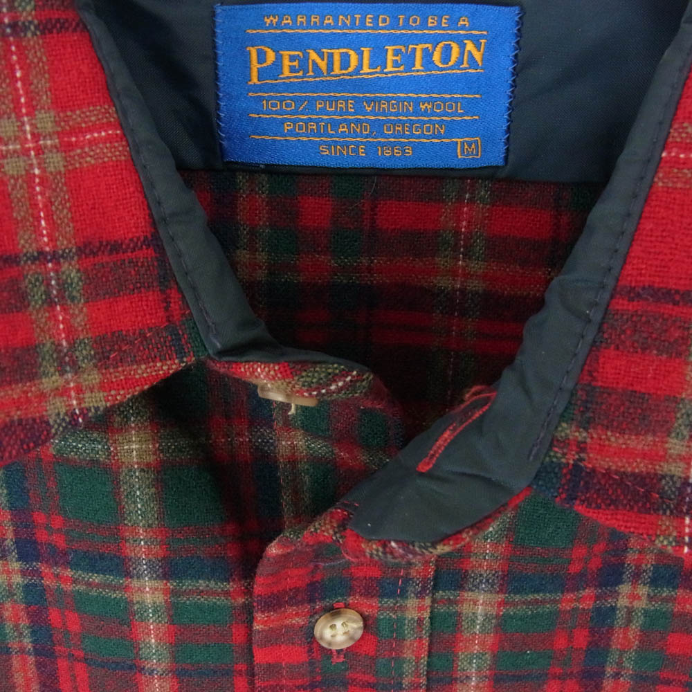 PENDLETON ペンドルトン USA製 90s～ ウール チェック 長袖 シャツ レッド系 M【中古】