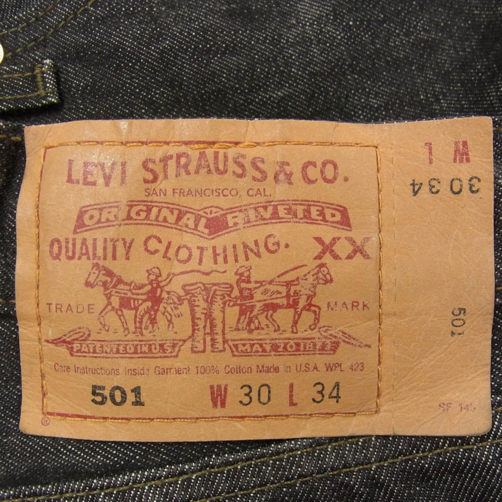 Levi's リーバイス 00s USA製 501 ボタン裏553 ブラック デニムパンツ ブラック系 30【中古】