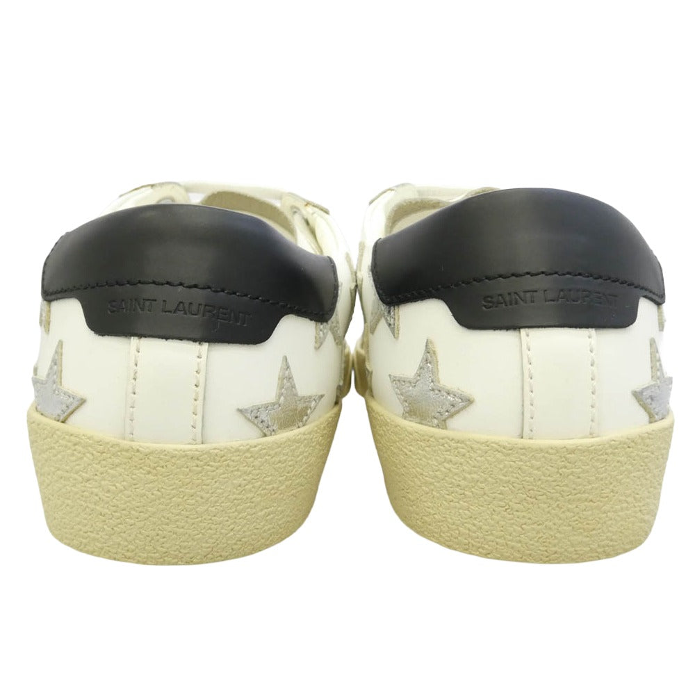 SAINT LAURENT サンローラン 421572 Court Classic Star レザー スターデザイン 星柄 ローカット スニーカー ホワイト系 41【新古品】【未使用】【中古】