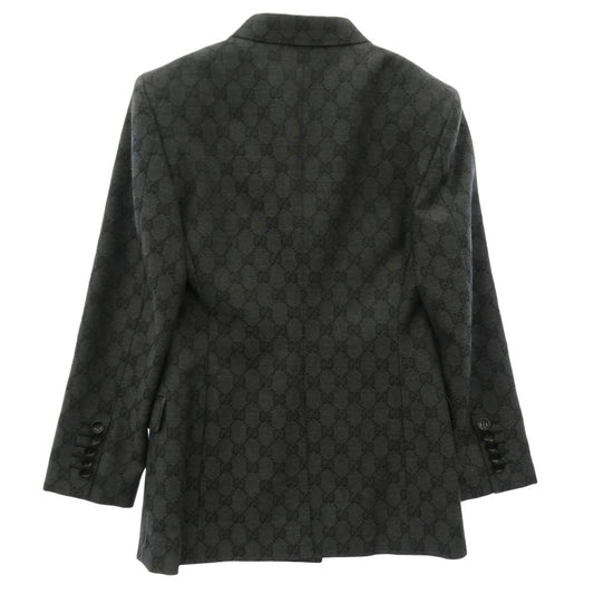 GUCCI グッチ 715184 ZAKF8 GG Double-breasted wool jacquard jacket GG柄 ダブルブレスト ウール ジャガード テーラードジャケット グレー系 38【新古品】【未使用】【中古】
