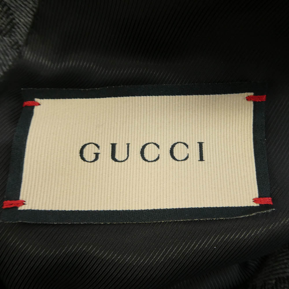 GUCCI グッチ 715184 ZAKF8 GG Double-breasted wool jacquard jacket GG柄 ダブルブレスト ウール ジャガード テーラードジャケット グレー系 38【新古品】【未使用】【中古】