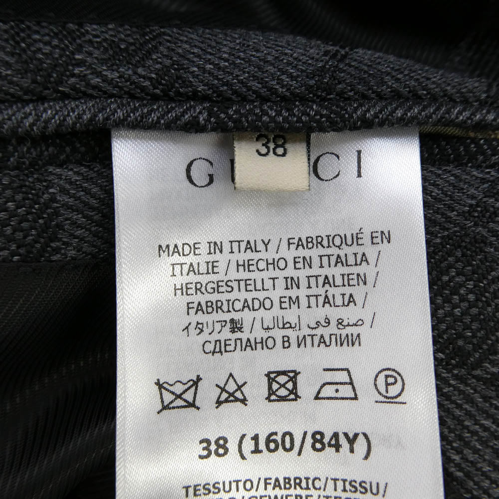 GUCCI グッチ 715184 ZAKF8 GG Double-breasted wool jacquard jacket GG柄 ダブルブレスト ウール ジャガード テーラードジャケット グレー系 38【新古品】【未使用】【中古】