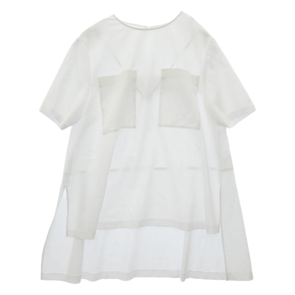 ADORE アドーア 23SS ハイツイスト 2WAY ブラウス 半袖 ホワイト系 38【美品】【中古】