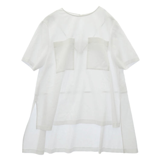 ADORE アドーア 23SS ハイツイスト 2WAY ブラウス 半袖 ホワイト系 38【美品】【中古】