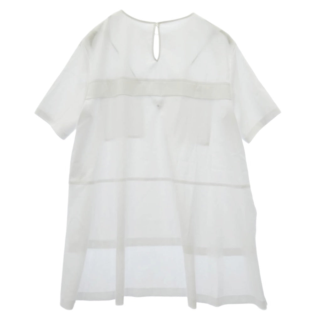 ADORE アドーア 23SS ハイツイスト 2WAY ブラウス 半袖 ホワイト系 38【美品】【中古】