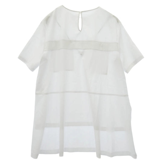 ADORE アドーア 23SS ハイツイスト 2WAY ブラウス 半袖 ホワイト系 38【美品】【中古】