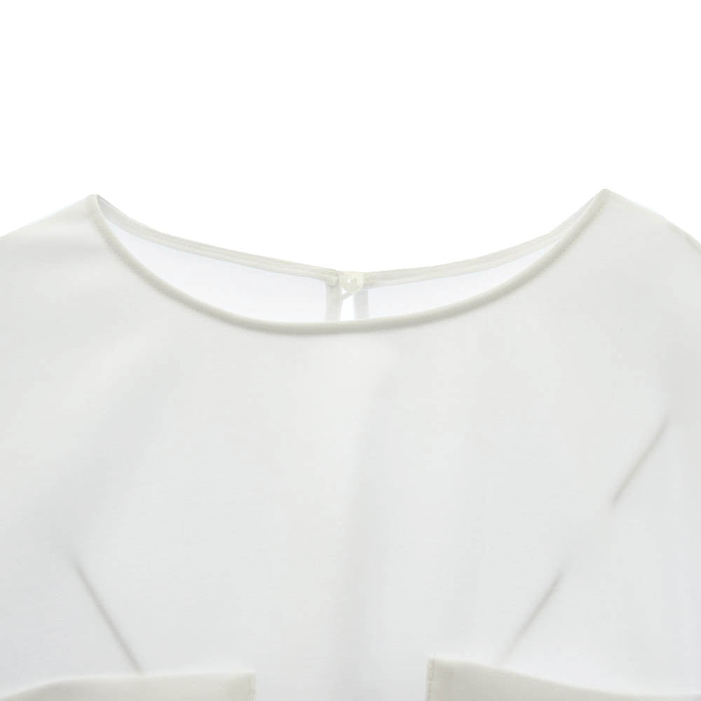 ADORE アドーア 23SS ハイツイスト 2WAY ブラウス 半袖 ホワイト系 38【美品】【中古】