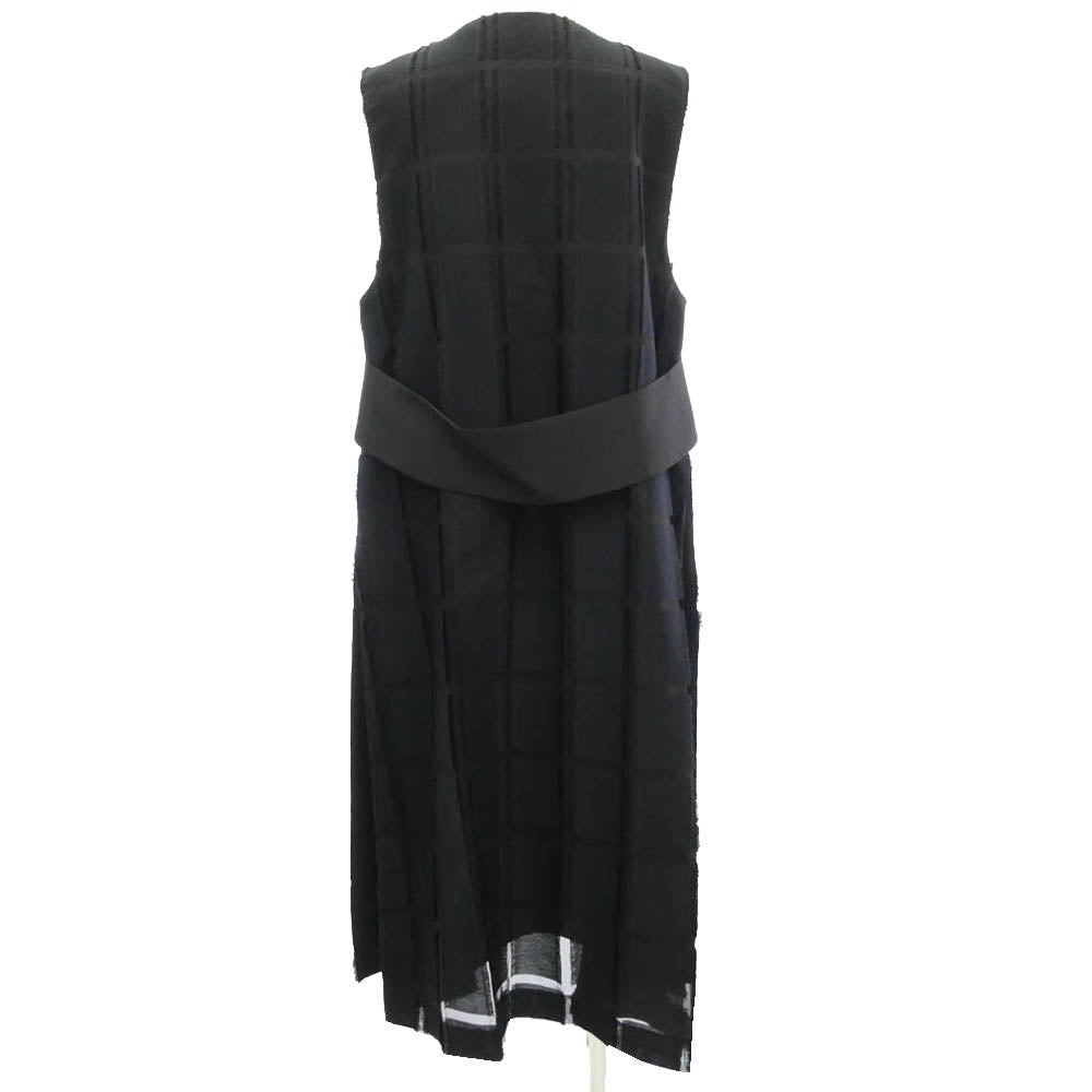 ADORE アドーア 531-3240806 チェック ジャガード Vネックワンピース ブラック系 ネイビー系 サイズ表記無し【中古】