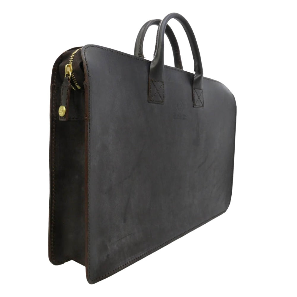 GLENROYAL グレンロイヤル バッグインバッグ付き LIGHT WEIGHT BRIEF CASE ライトウェイトブリーフケース ブルーム ブライドルレザー バッグ ダークブラウン系【中古】