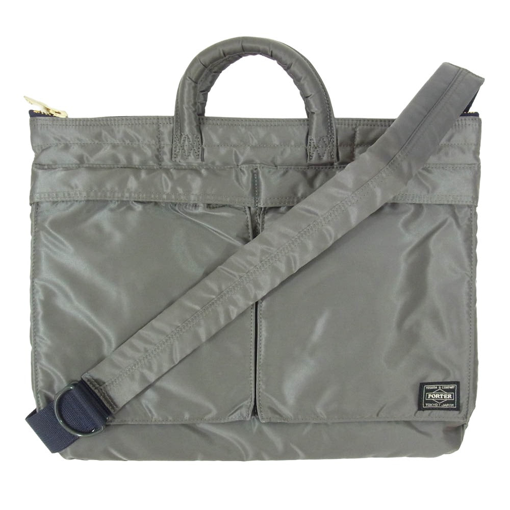 PORTER ポーター 376-19665 PX TANKER タンカー 2WAY SHORT HELMET BAG ショート ヘルメット ショルダー バッグ カーキ系【中古】