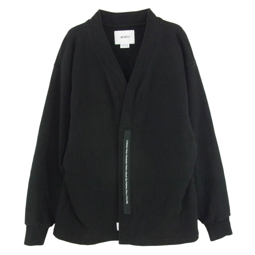 WTAPS ダブルタップス 23SS 231ATDT-CSM15 Clasper Sweater Cotton Black クラスパー セーター コットン スウェット カーディガン ブラック系 X04【中古】