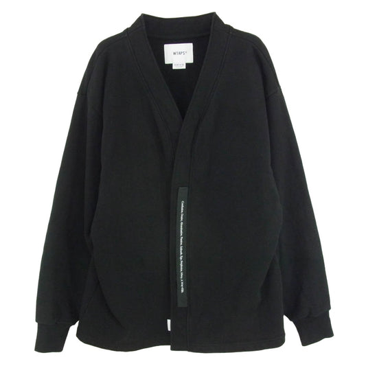 WTAPS ダブルタップス 23SS 231ATDT-CSM15 Clasper Sweater Cotton Black クラスパー セーター コットン スウェット カーディガン ブラック系 X04【中古】