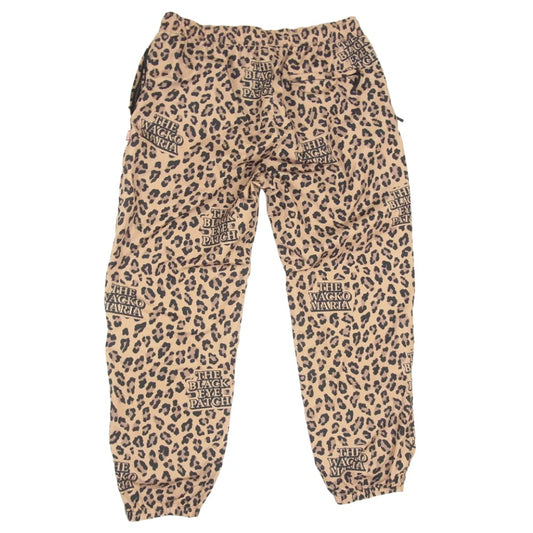 WACKO MARIA ワコマリア BlackEyePatch ブラックアイパッチ 22AW BEP-WM-TP02 × BlackEyePatch ブラックアイパッチ LEOPARD TRACK PANTS ロゴ刺繍 レオパード柄 トラックパンツ ブラウン系 L【中古】
