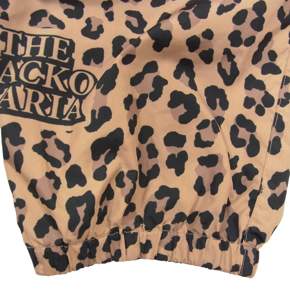 WACKO MARIA ワコマリア BlackEyePatch ブラックアイパッチ 22AW BEP-WM-TP02 × BlackEyePatch ブラックアイパッチ LEOPARD TRACK PANTS ロゴ刺繍 レオパード柄 トラックパンツ ブラウン系 L【中古】