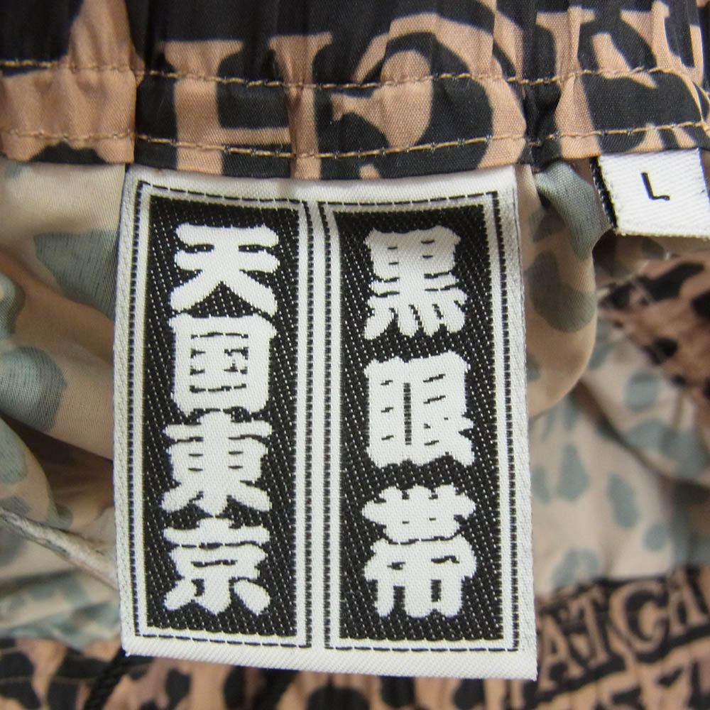 WACKO MARIA ワコマリア BlackEyePatch ブラックアイパッチ 22AW BEP-WM-TP02 × BlackEyePatch ブラックアイパッチ LEOPARD TRACK PANTS ロゴ刺繍 レオパード柄 トラックパンツ ブラウン系 L【中古】