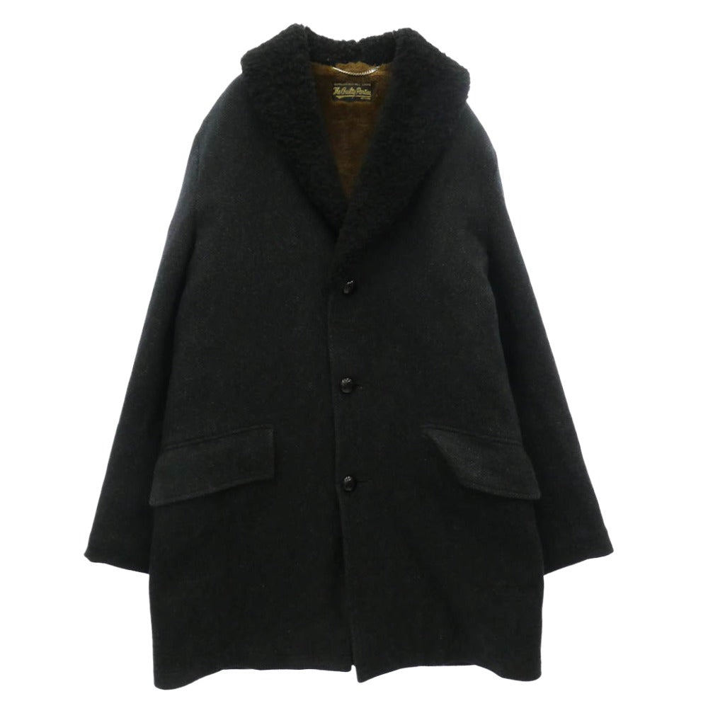 WACKO MARIA ワコマリア Ermenegildo Zegna エルメネジルドゼニア 17AW 17FW-WMO-CO14 × Ermenegildo Zegna エルメネジルドゼニア製 MOUTON COLLAR GANG COAT カシミヤ混 ムートンカラー ウール ギャングコート ブラック系【中古】