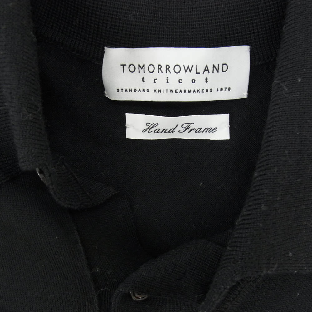 TOMORROWLAND トゥモローランド トリコット ニット 長袖 ポロシャツ ブラック系 S【中古】