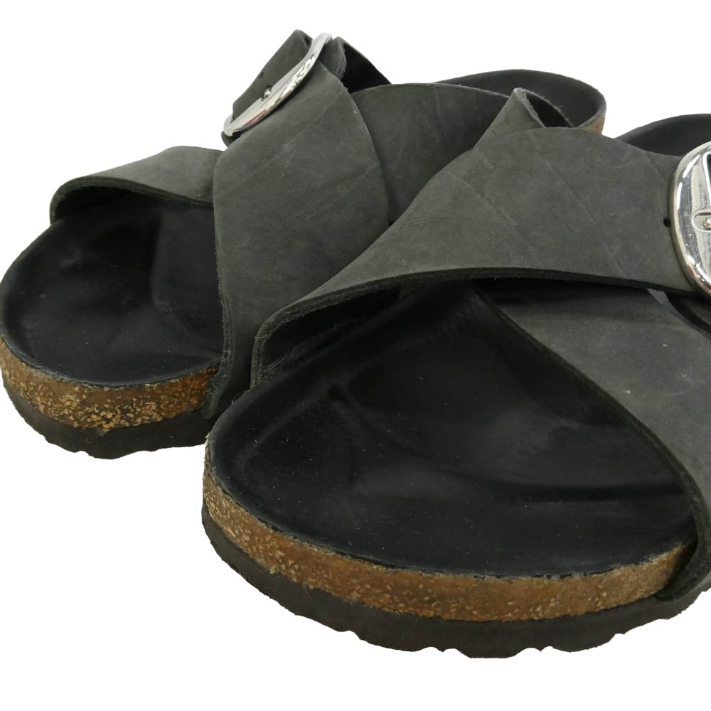BIRKENSTOCK ビルケンシュトック Siena シエナ ビッグバックル サンダル 43 ブラック系 28cm【中古】
