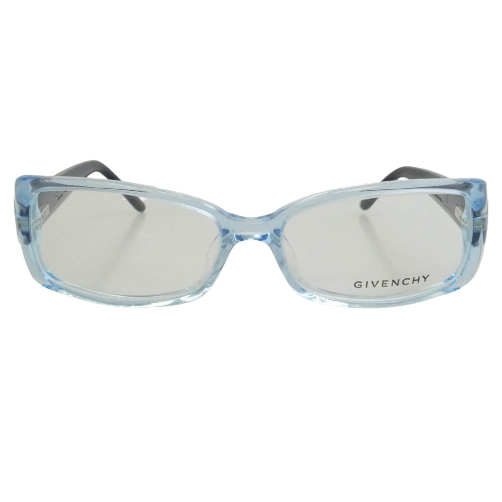 GIVENCHY ジバンシィ VGV 704 クリアフレーム サイドロゴ刻印 メガネ 眼鏡 フレーム：ブルー系　レンズ：クリア【中古】