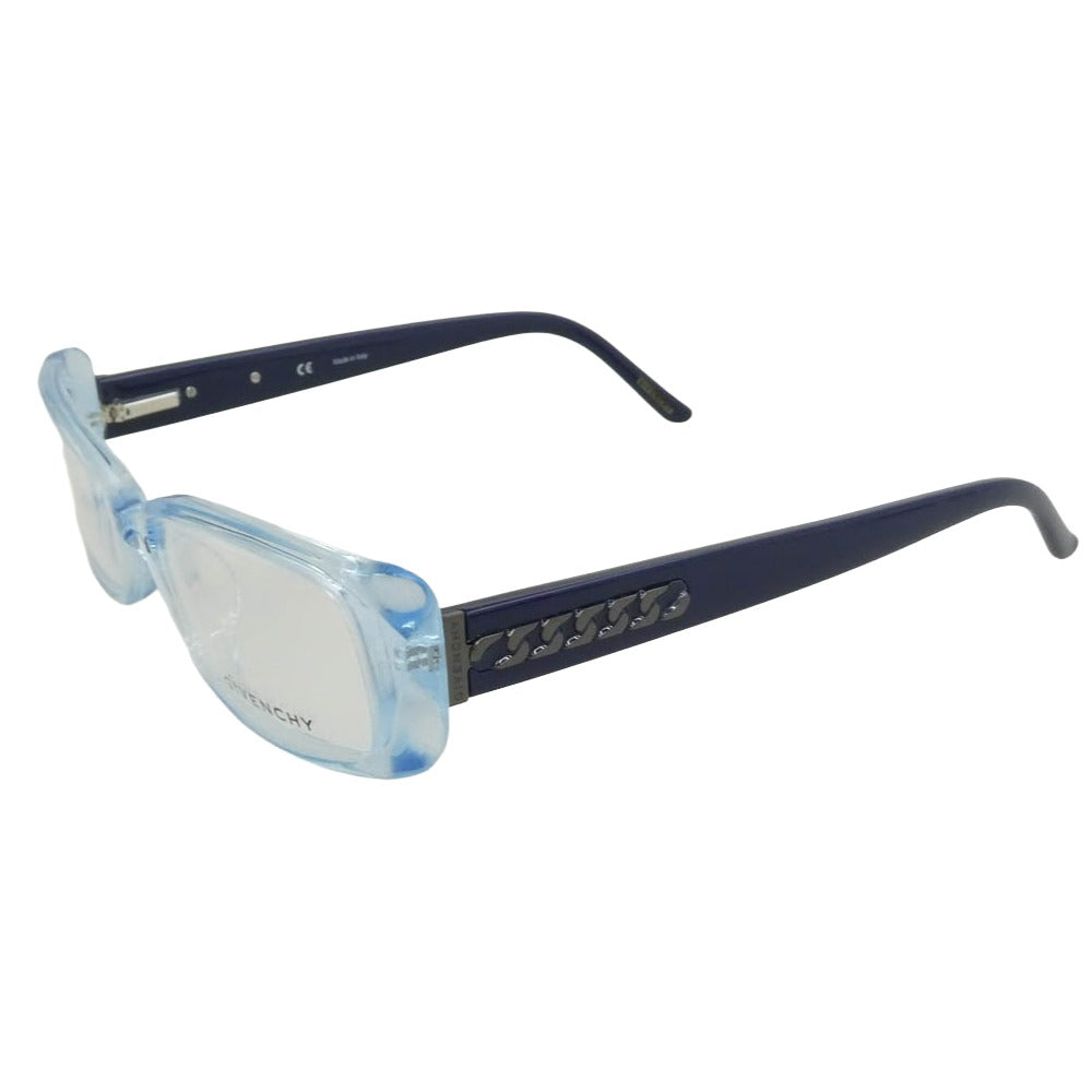 GIVENCHY ジバンシィ VGV 704 クリアフレーム サイドロゴ刻印 メガネ 眼鏡 フレーム：ブルー系　レンズ：クリア【中古】