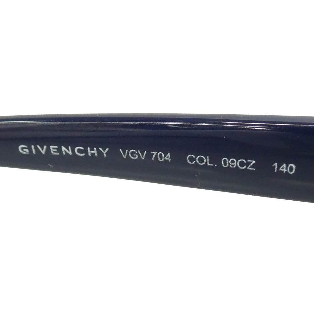 GIVENCHY ジバンシィ VGV 704 クリアフレーム サイドロゴ刻印 メガネ 眼鏡 フレーム：ブルー系　レンズ：クリア【中古】