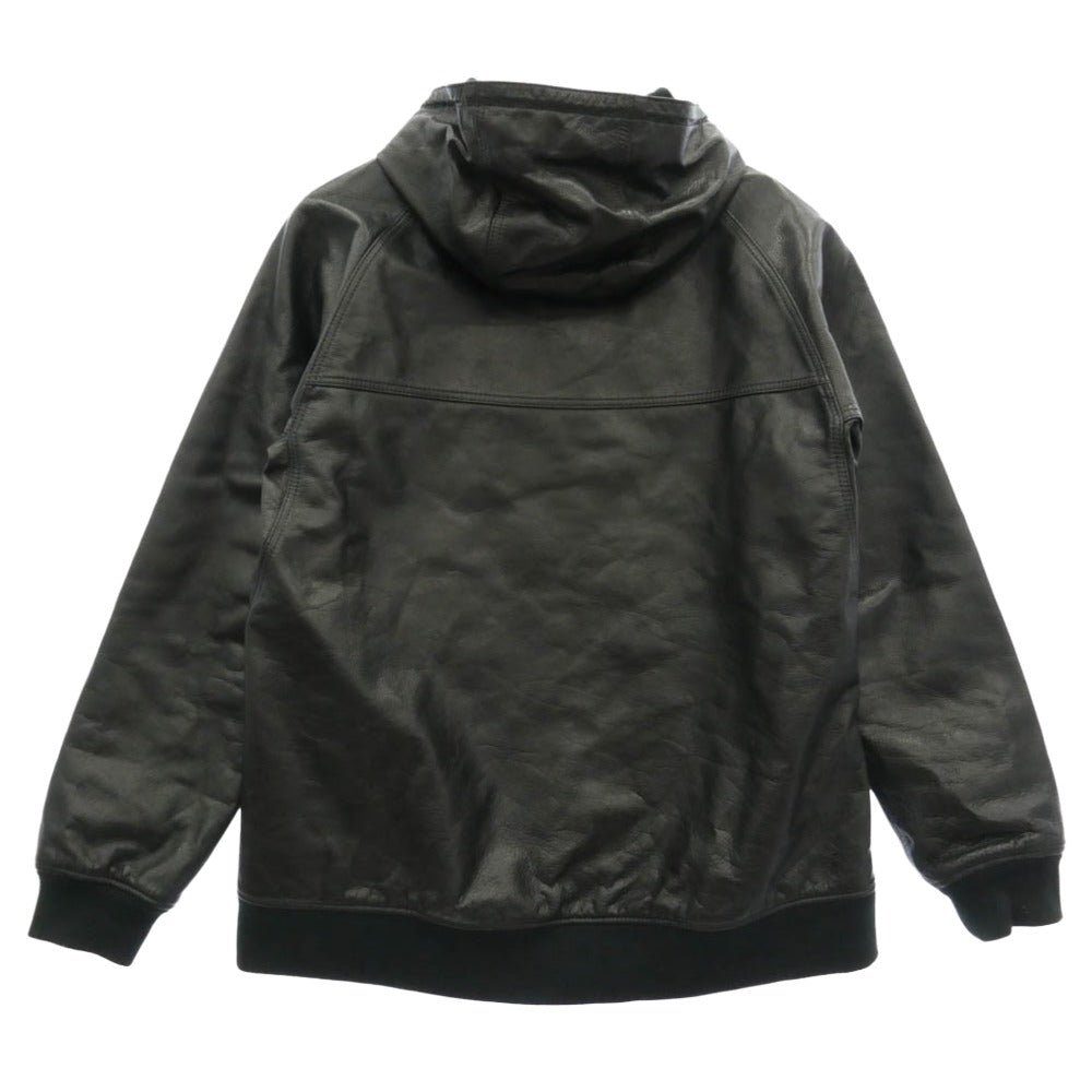 ワイツーレザー SB-151 STEER OIL HOODED PARKA レザー ジップ パーカー ジャケット ブラック系 40【中古】