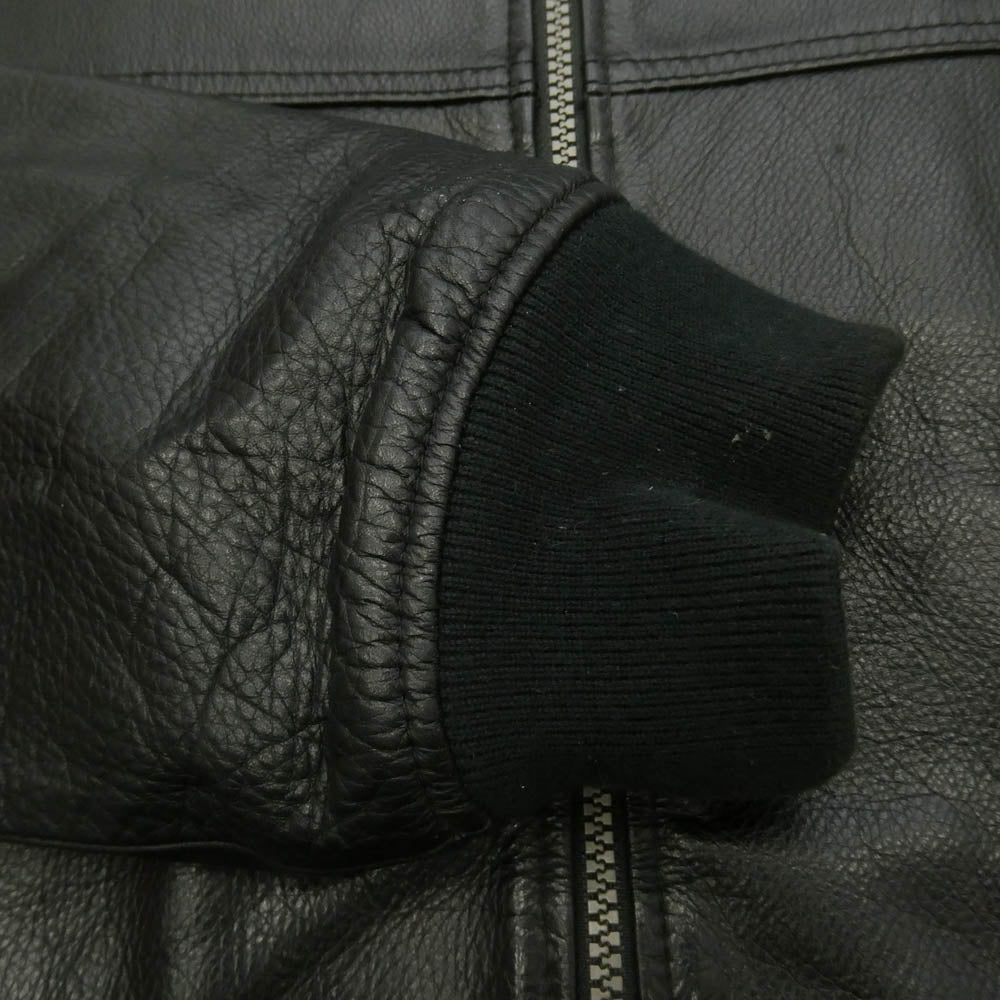 ワイツーレザー SB-151 STEER OIL HOODED PARKA レザー ジップ パーカー ジャケット ブラック系 40【中古】
