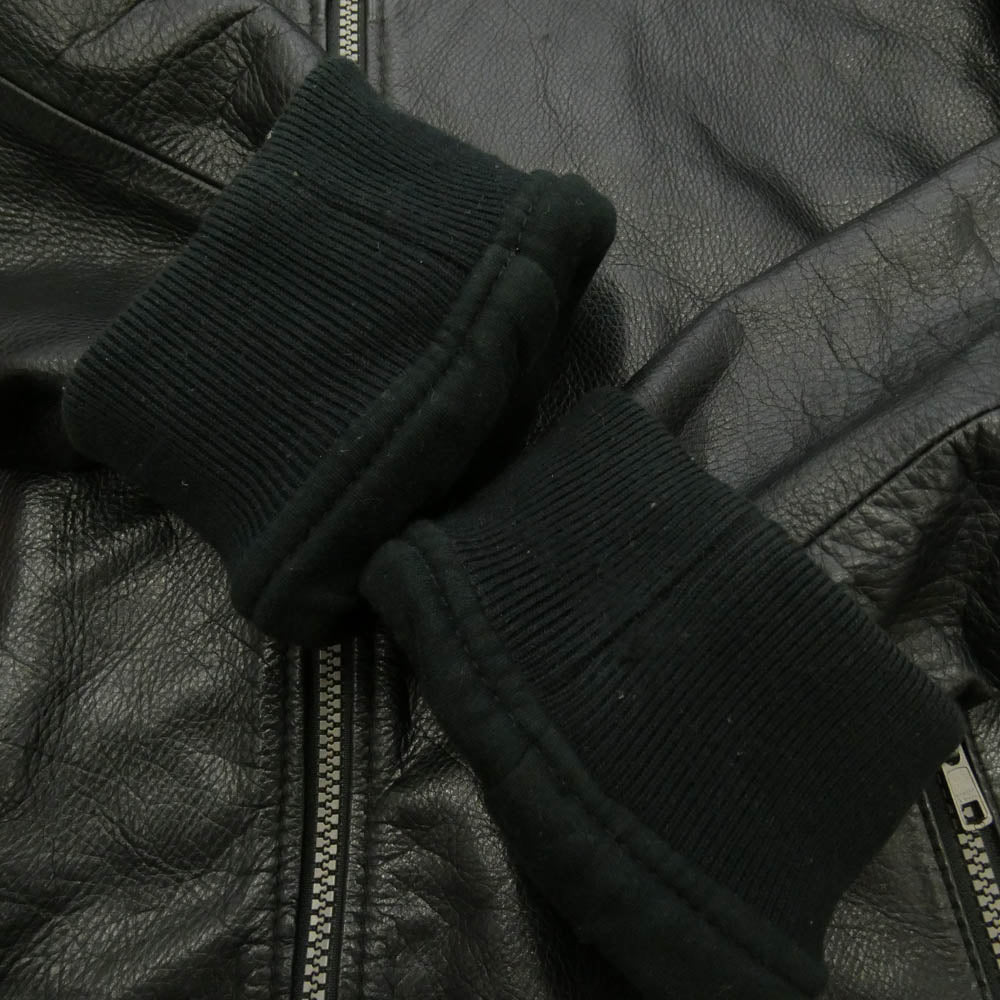 ワイツーレザー SB-151 STEER OIL HOODED PARKA レザー ジップ パーカー ジャケット ブラック系 40【中古】