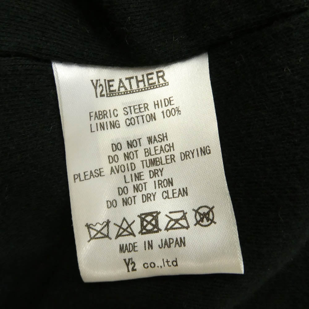 ワイツーレザー SB-151 STEER OIL HOODED PARKA レザー ジップ パーカー ジャケット ブラック系 40【中古】