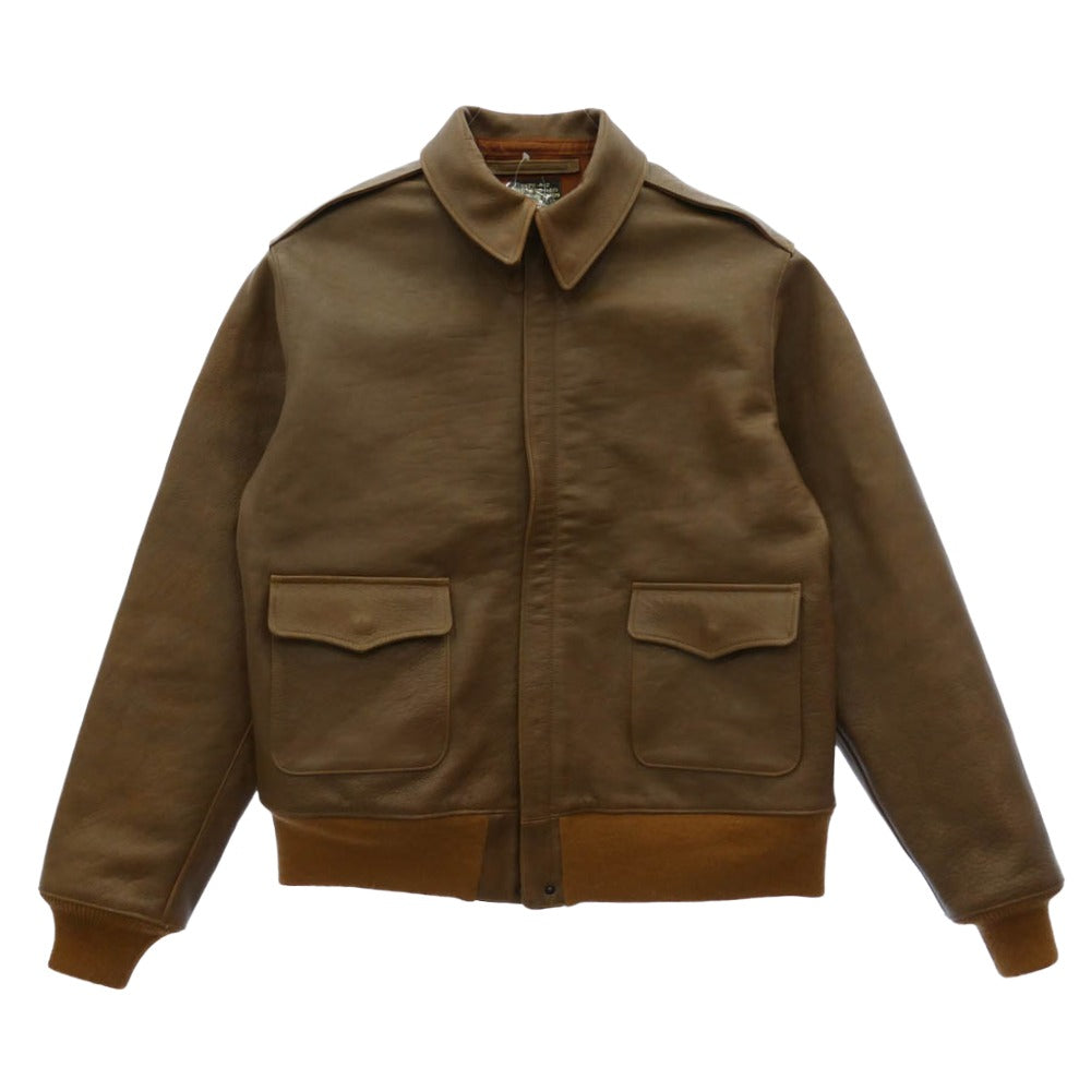 WAREHOUSE ウエアハウス WERBER LEATHER COAT Lot 2232 TYPE A-2 30周年 レザー フライト ジャケット ブラウン系 42【中古】