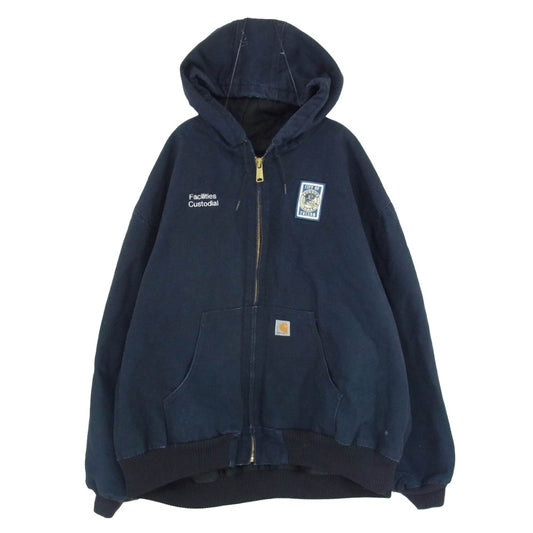Carhartt カーハート メキシコ製 キルティングフリースライニング ダック地 アクティブ ジャケット ネイビー系 4XL【中古】