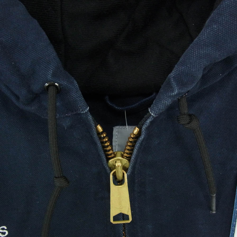 Carhartt カーハート メキシコ製 キルティングフリースライニング ダック地 アクティブ ジャケット ネイビー系 4XL【中古】