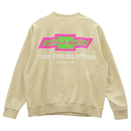 tain double push T321-TR05 DOUBLE PUSH BRUSHED CREW SWEAT リバーシブル スウェット ベージュ系 M【中古】