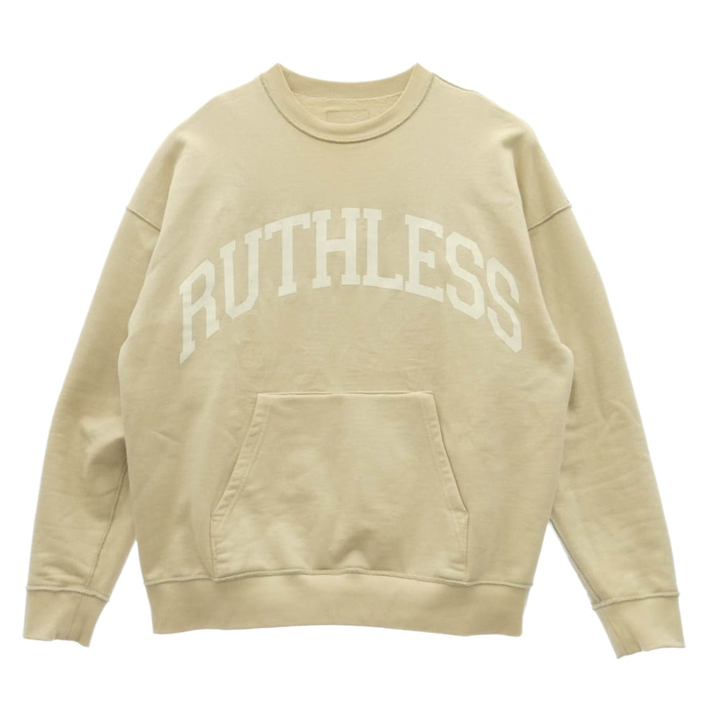 tain double push T321-TR05 DOUBLE PUSH BRUSHED CREW SWEAT リバーシブル スウェット ベージュ系 M【中古】